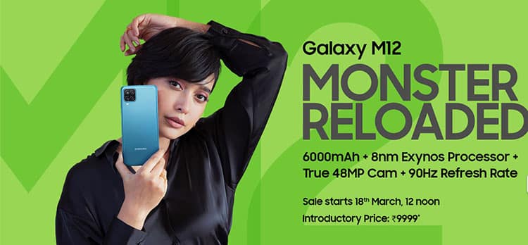 Samsung ra mắt Galaxy M12: Màn hình 90Hz, pin 6000mAh, giá chỉ từ 3,5 triệu đồng