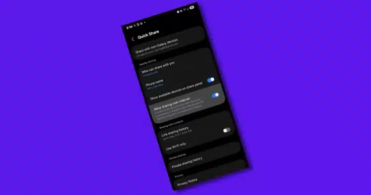 Samsung One UI 7 Quick Share