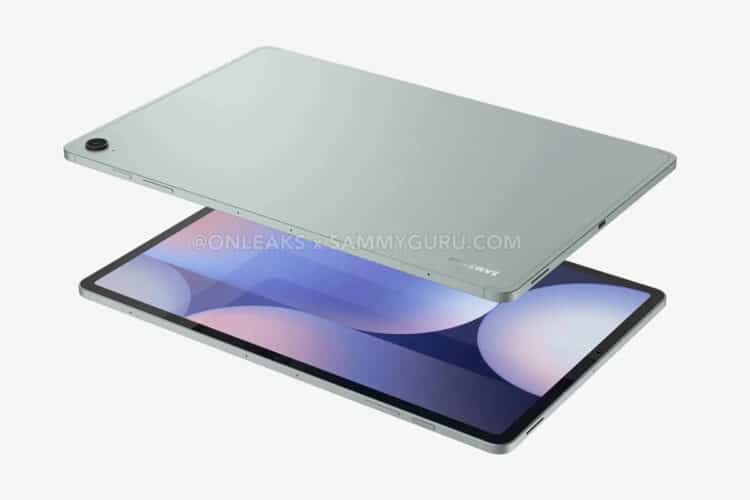 Samsung Galaxy Tab S10 FE+ lộ ảnh render với một camera sau