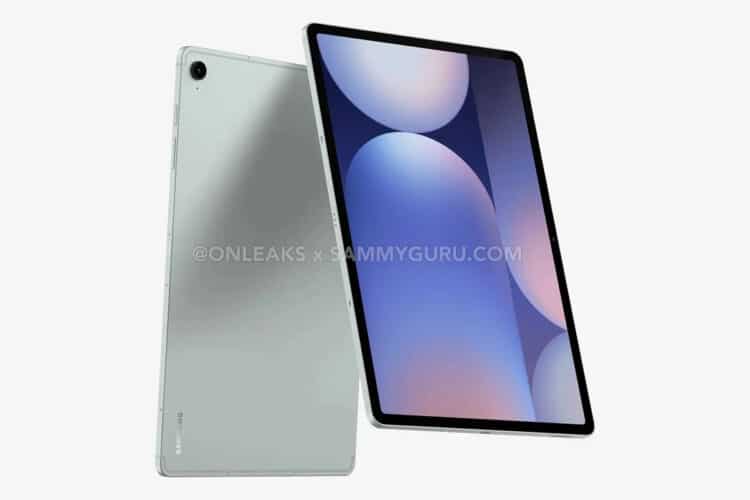 Samsung Galaxy Tab S10 FE+ lộ ảnh render với một camera sau