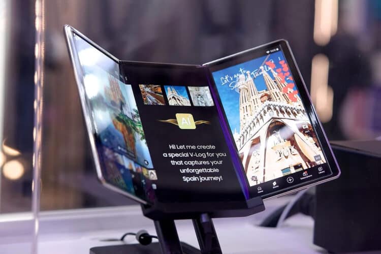 Samsung khoe màn hình gập ba mới, hé lộ thiết kế của Galaxy G Fold