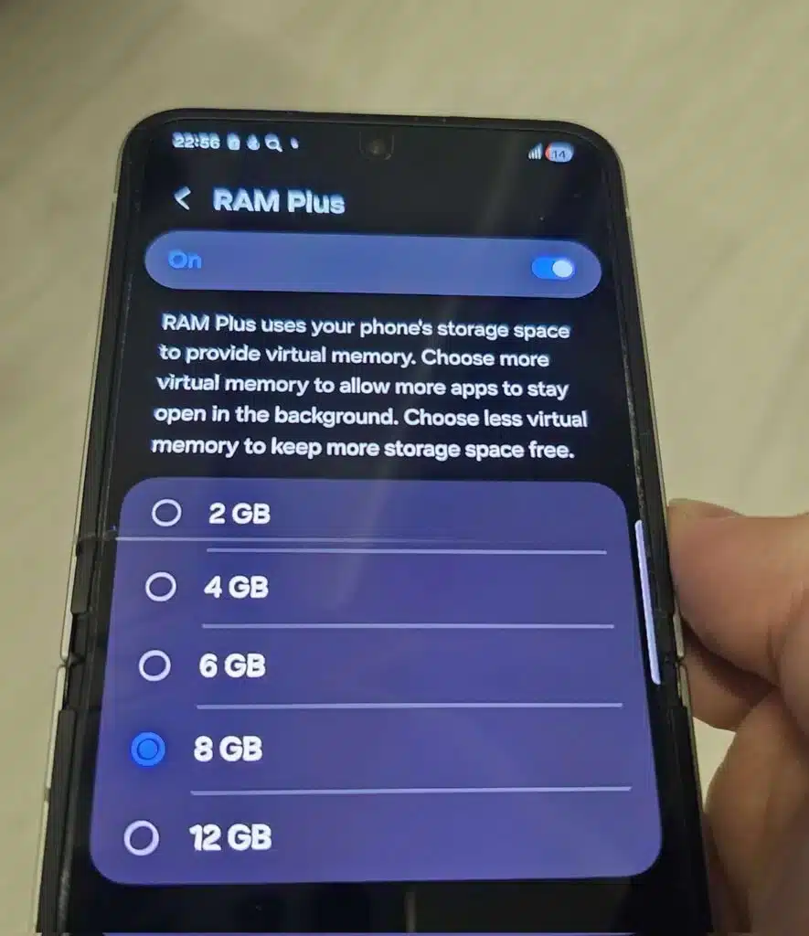 One UI 8 cho phép người dùng nâng giới hạn RAM ảo lên 12GB