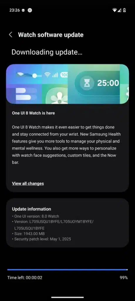 Galaxy Watch Ultra bất ngờ nhận bản cập nhật One UI 8 Watch chính thức