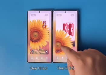 One UI 8 vs One UI 8.5 adaptive lock screen clock